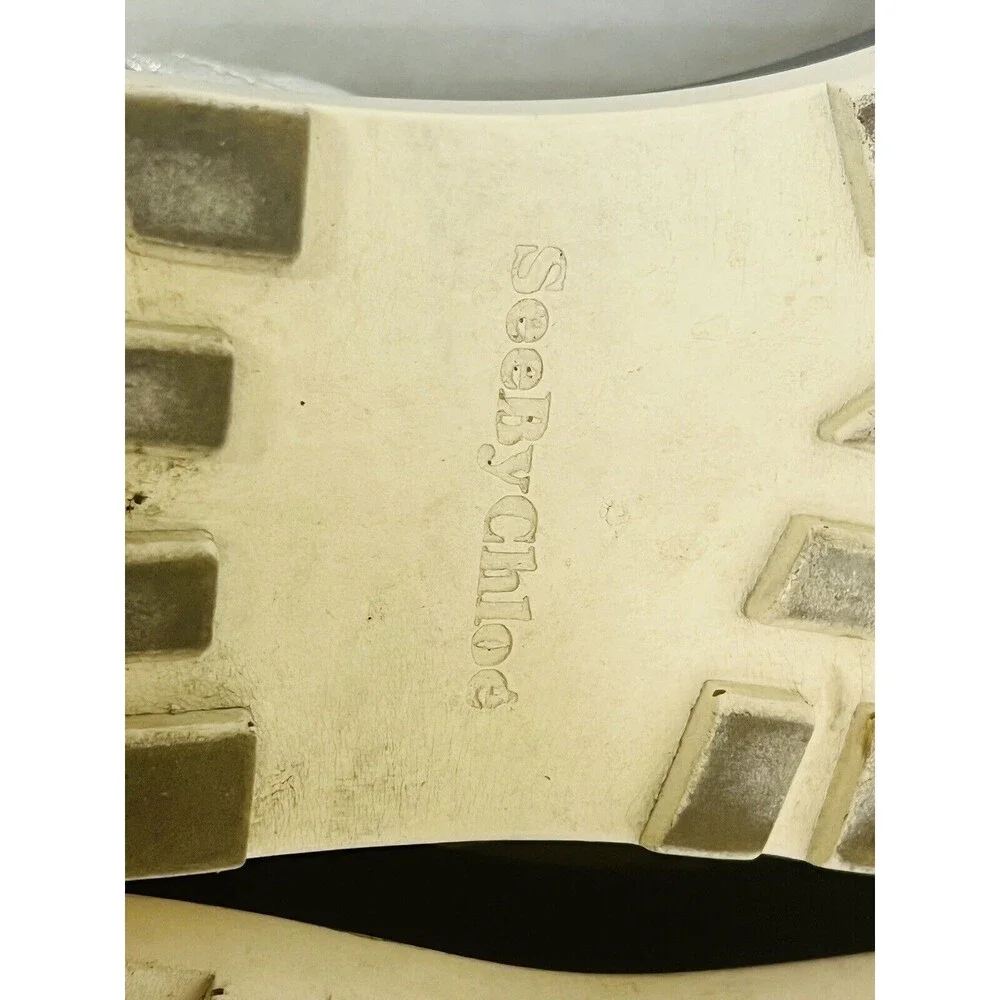 See By Chloe Glyn Platform Sandal Womens 39 US 8 Metallic Silver Espadrilles - Picture 10 of 11